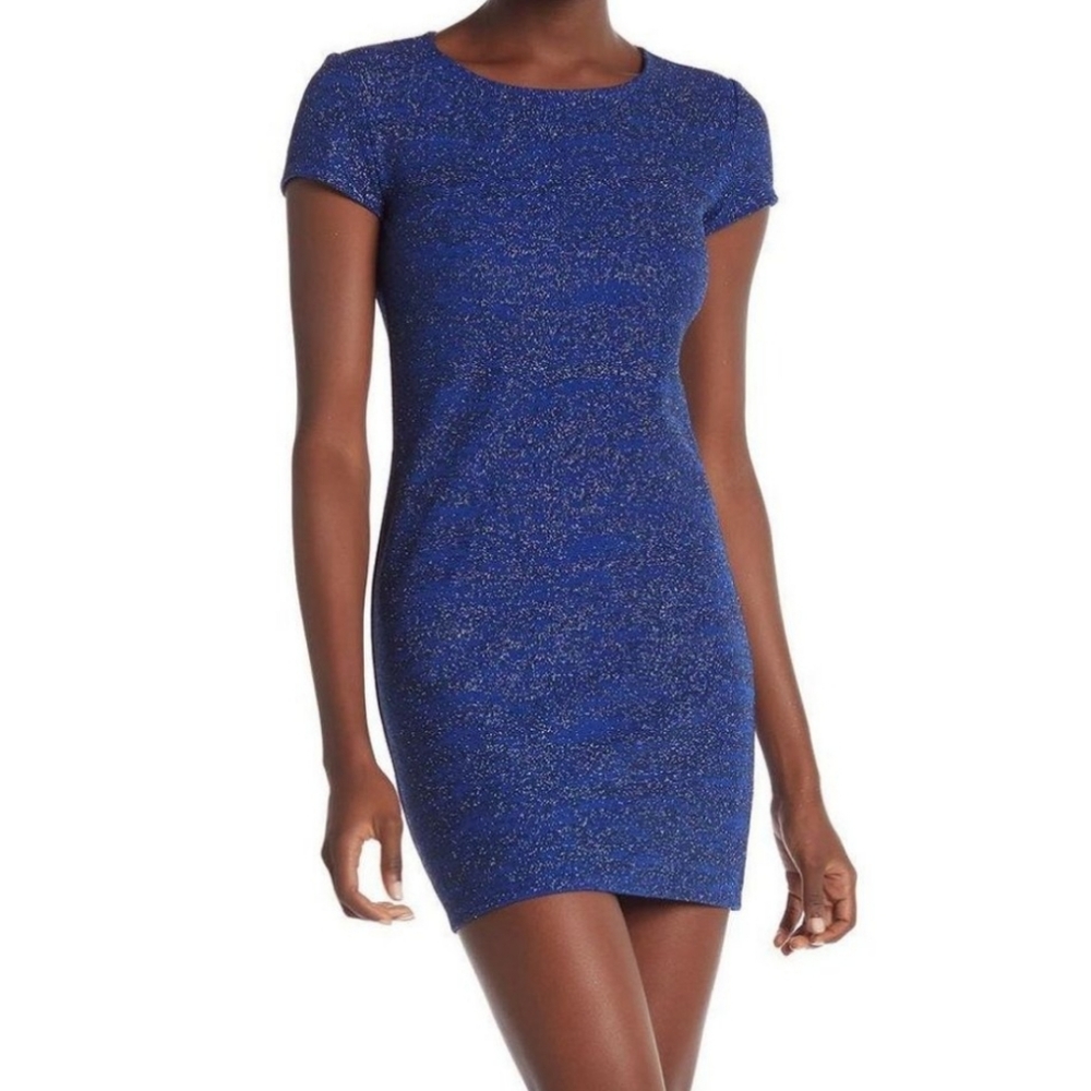 Jump Royal Blue A Line Glitter‎ Short Sleeve Dress XL